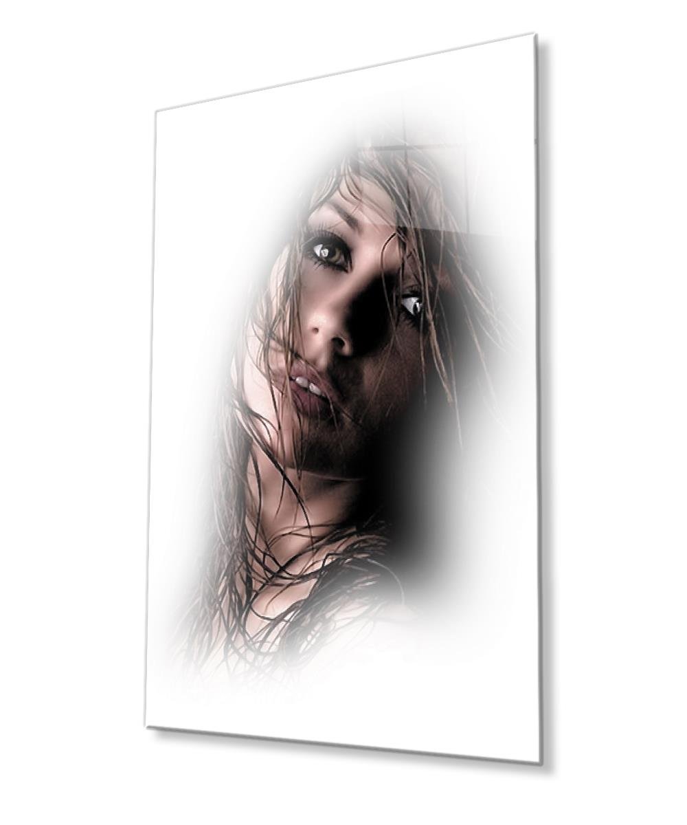 Kadınlar Cam Tablo  4mm Dayanıklı Temperli Cam Woman Glass Wall Art
