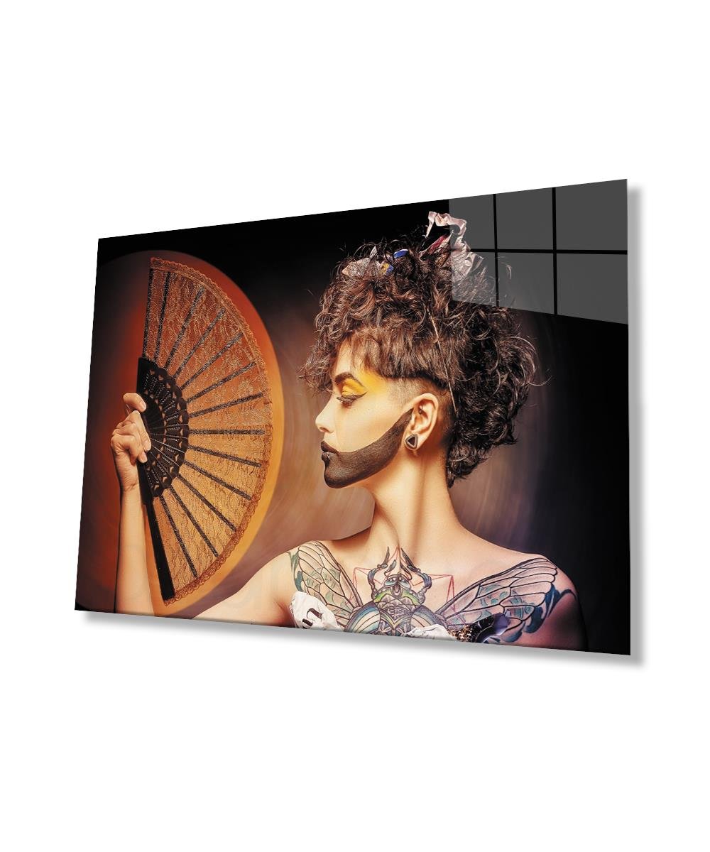 Kadınlar Cam Tablo  4mm Dayanıklı Temperli Cam, Women Glass Wall Art