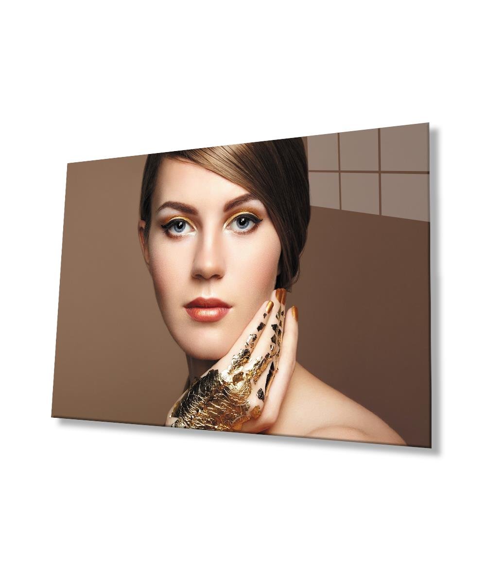 Kadınlar Cam Tablo  4mm Dayanıklı Temperli Cam, Women Glass Wall Art