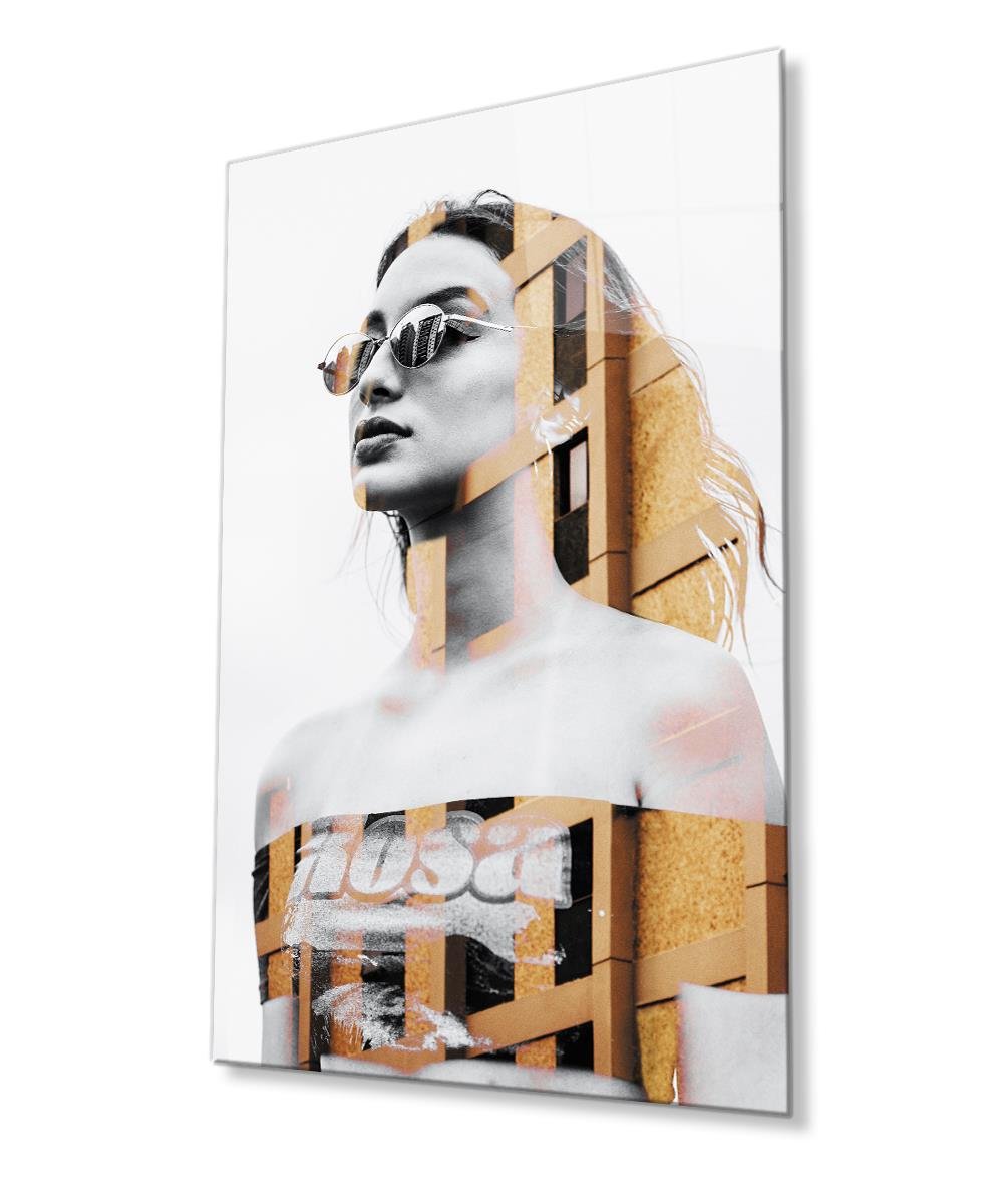 Kadınlar Cam Tablo  4mm Dayanıklı Temperli Cam, Women Glass Wall Art