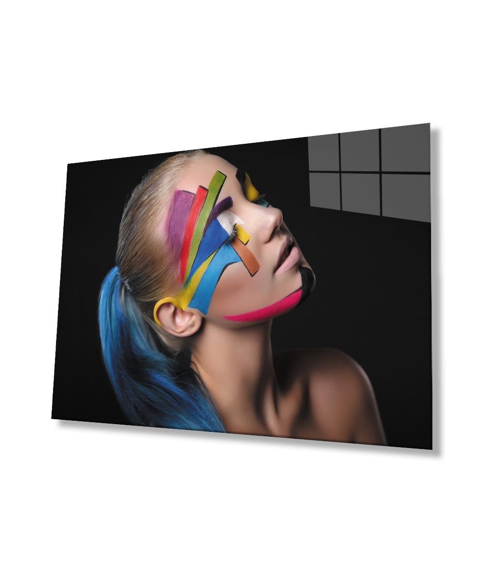 Kadınlar Cam Tablo  4mm Dayanıklı Temperli Cam, Women Glass Wall Art