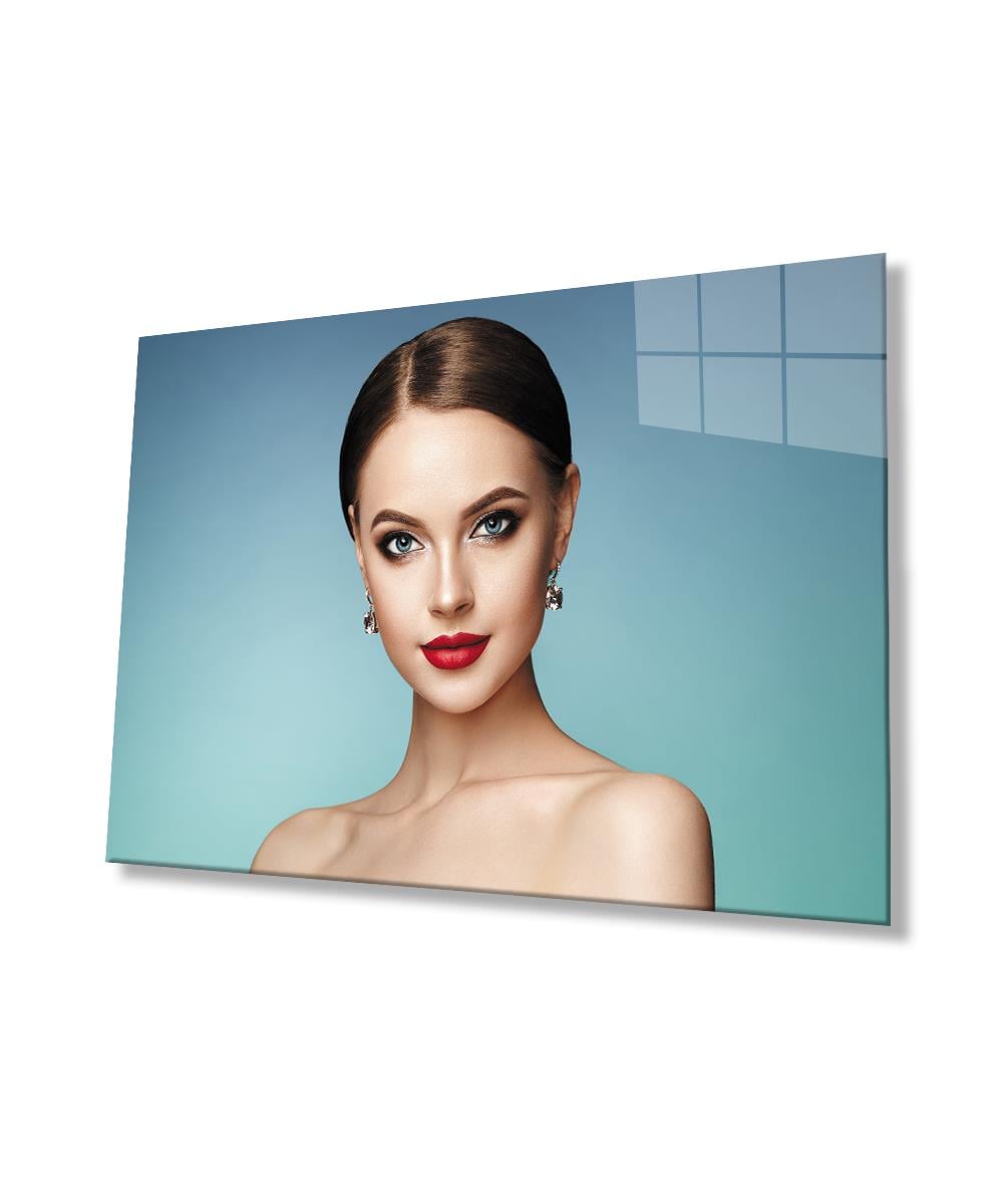 Kadınlar Cam Tablo  4mm Dayanıklı Temperli Cam, Women Glass Wall Art