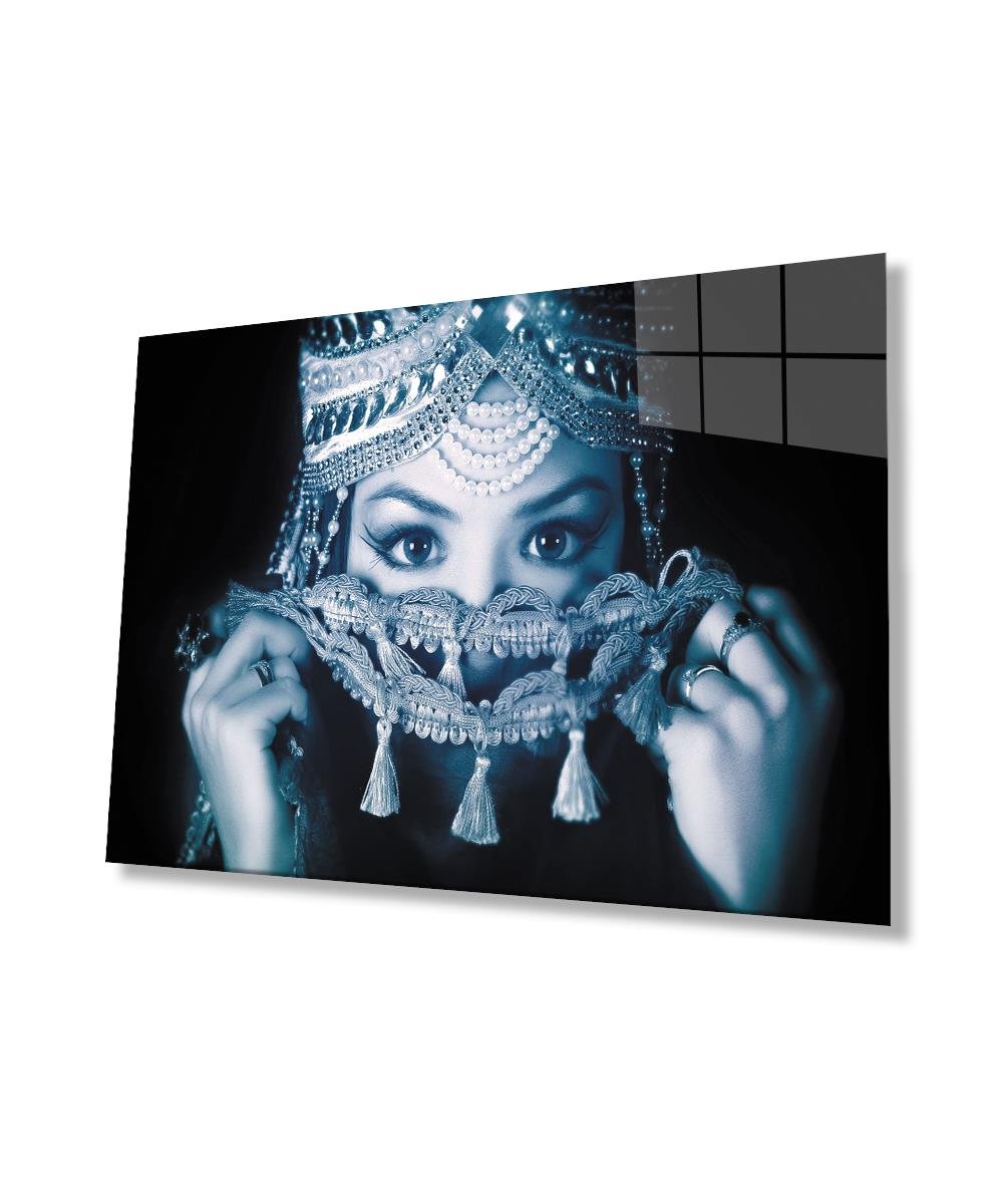 Kadınlar Gözler Cam Tablo  4mm Dayanıklı Temperli Cam, Women Eye Glass Wall Art