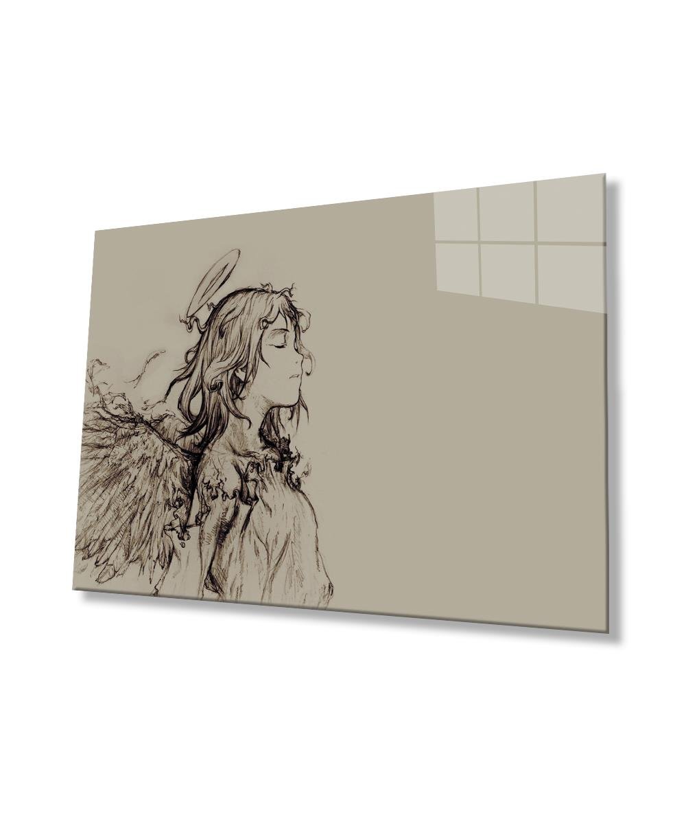 Kadınlar Melek Haibane Renmei Cam Tablo  4mm Dayanıklı Temperli Cam,Women Angel Haibane Renmei