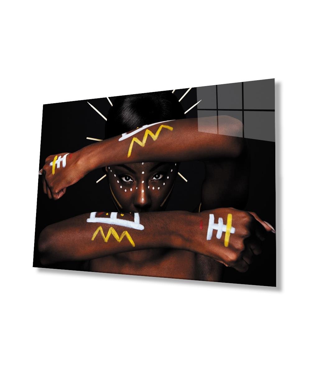 Kadınlar Siyahi Kadın Ses Cam Tablo  4mm Dayanıklı Temperli Cam, Women  Black Female Voice Glass Wall Art