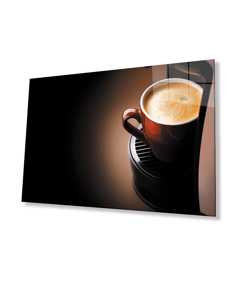 Kahve  Cam Tablo  4mm Dayanıklı Temperli Cam Coffee Glass Wall Art