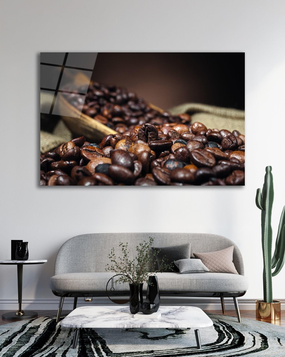 Kahve Cam Tablo Modern Ev Ofis Salon Hediyelik Büyük Tablo Duvar Dekoru 