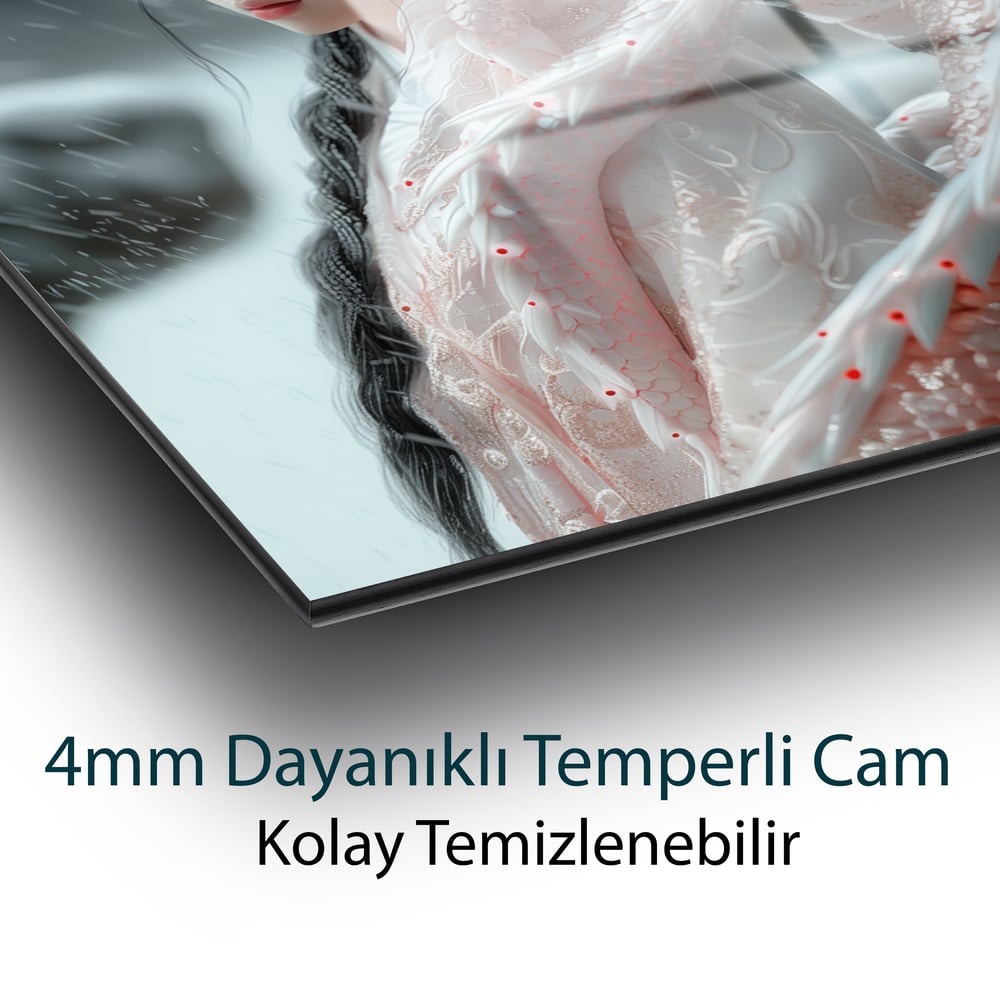 Kar Altında Efsane Cam Tablo Hediyelik Büyük Tablo Ev Ofis Dekoru