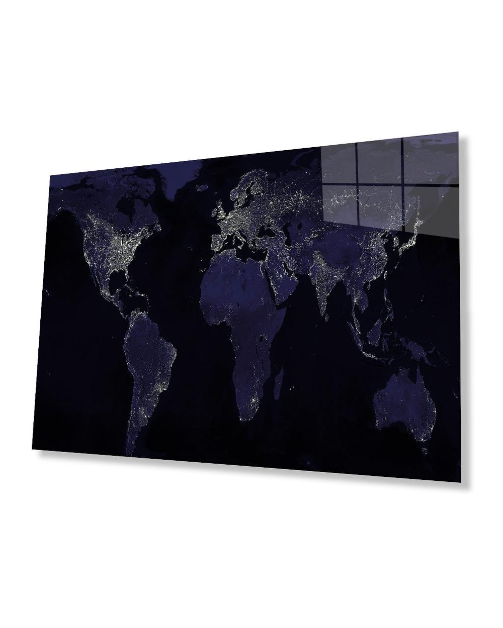 klasik Eski Dünya Haritası 4mm Dayanıklı Cam Tablo Temperli Cam, World Map