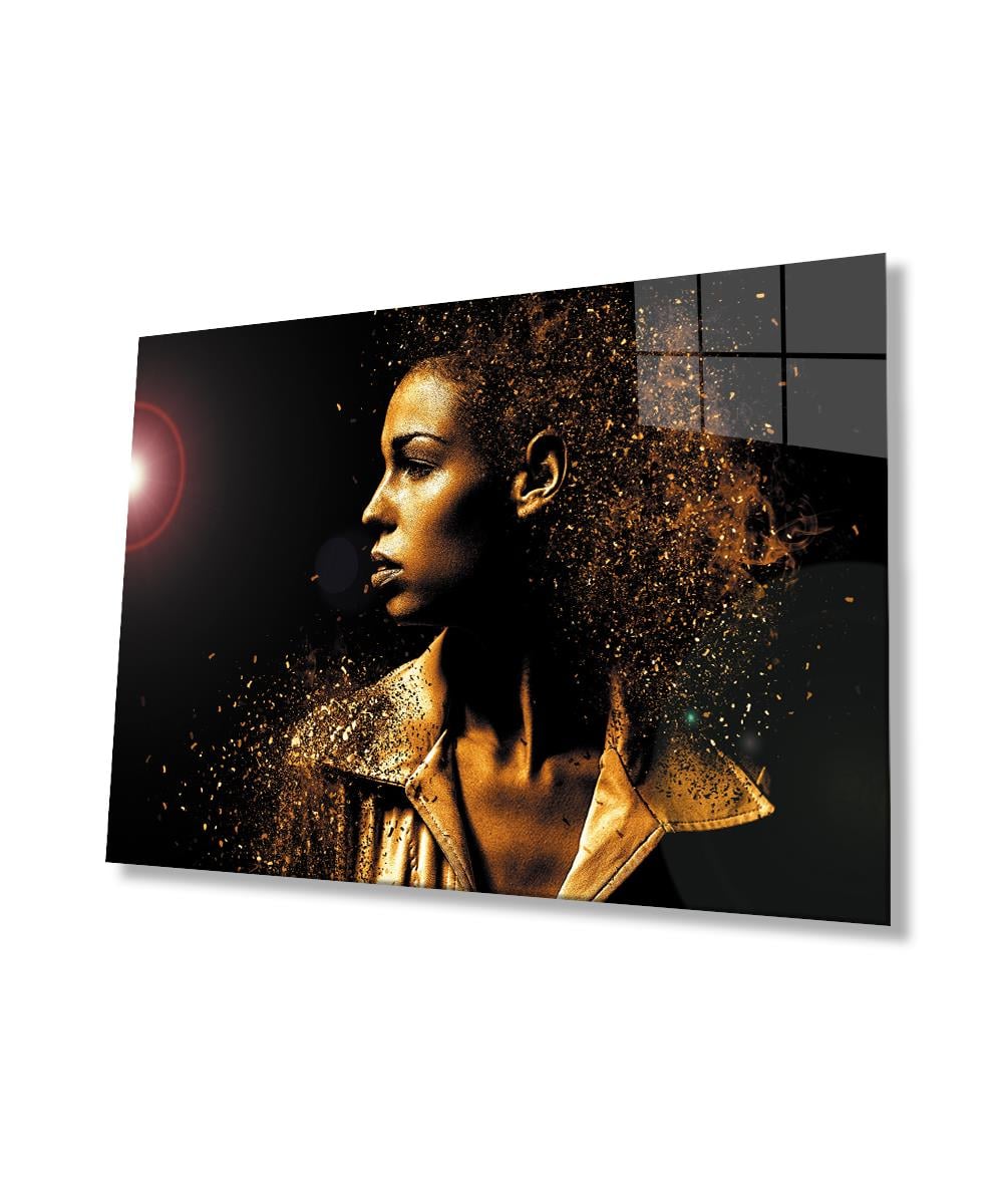 Kül ve Kadın Cam Tablo  4mm Dayanıklı Temperli Cam, Ash and Woman Glass Wall Art