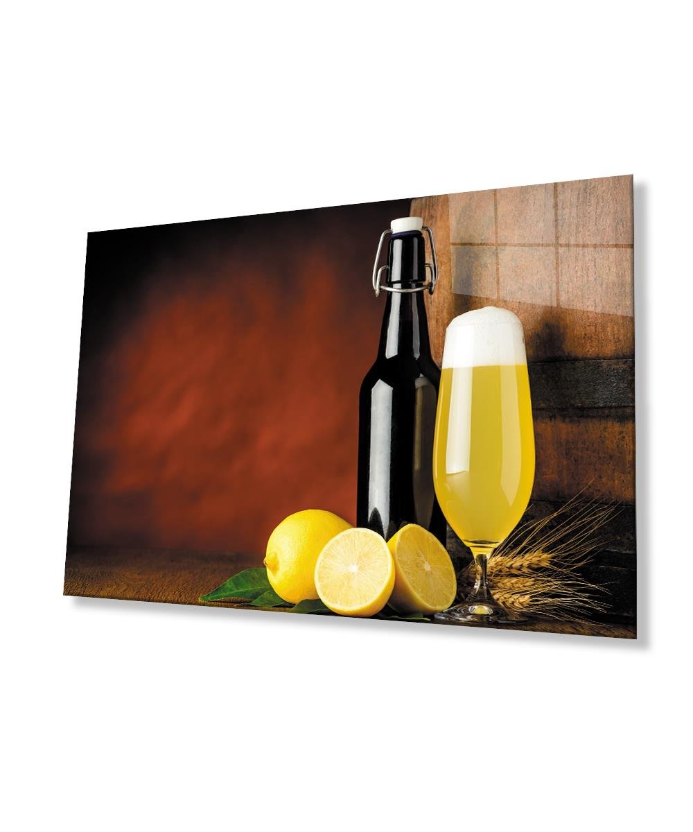 Limonata  Cam Tablo  4mm Dayanıklı Temperli Cam Lemonade Glass Wall Art