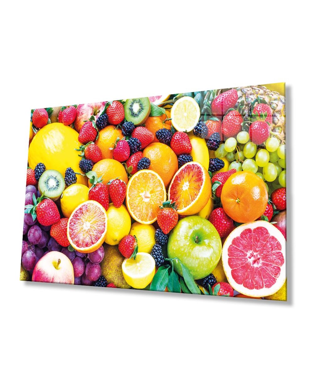Meyveler Cam Tablo  4mm Dayanıklı Temperli Cam, Fruits Wall Decor