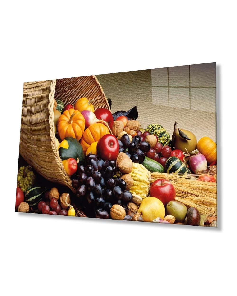 Meyveler Cam Tablo  4mm Dayanıklı Temperli Cam, Fruits Wall Decor