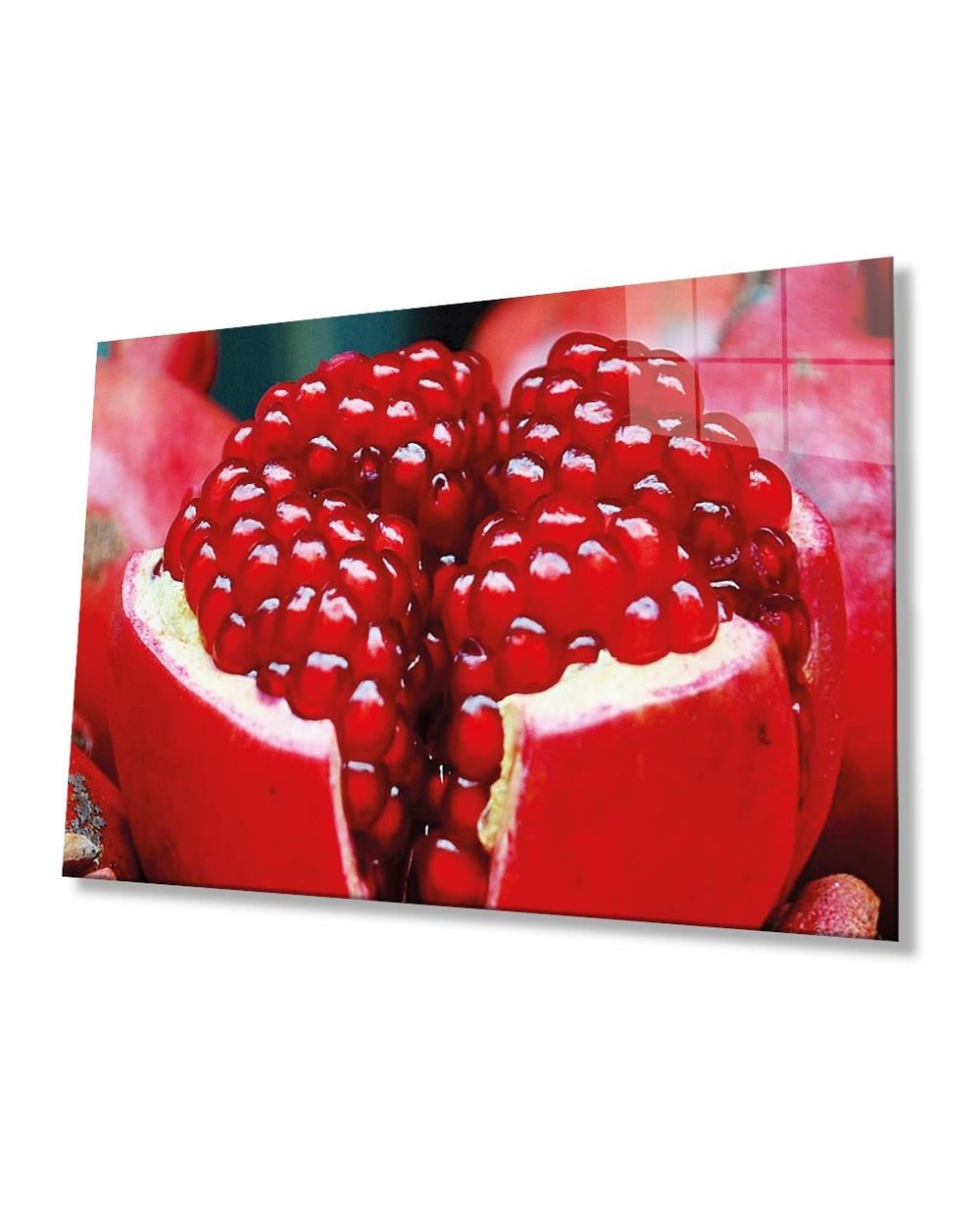 Nar Cam Tablo  4mm Dayanıklı Temperli Cam, Pomegranate Glass Wall Hanging