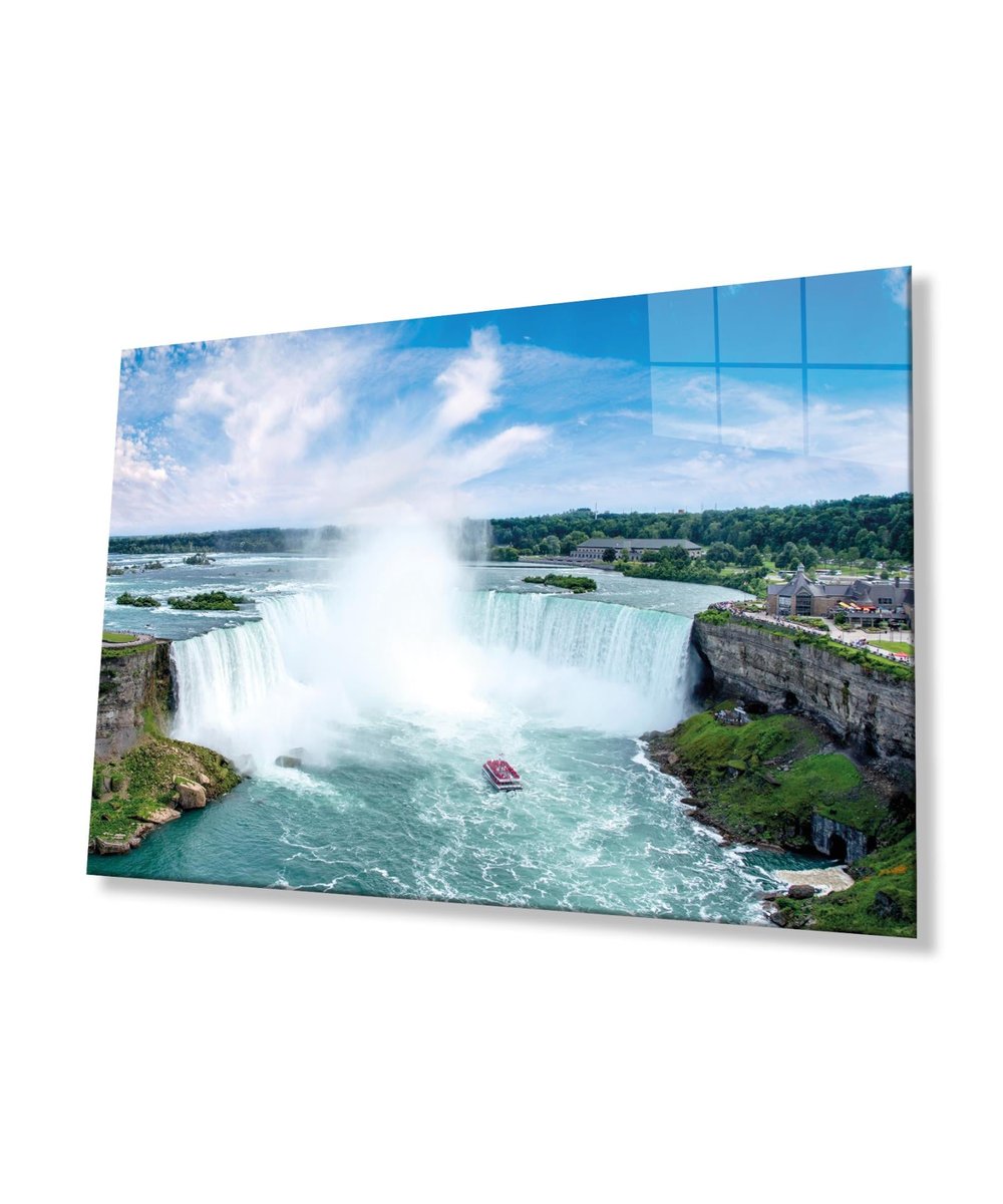 Niagara Şelalesi Cam Tablo Hediyelik Büyük Tablo Ev Ofis Dekoru