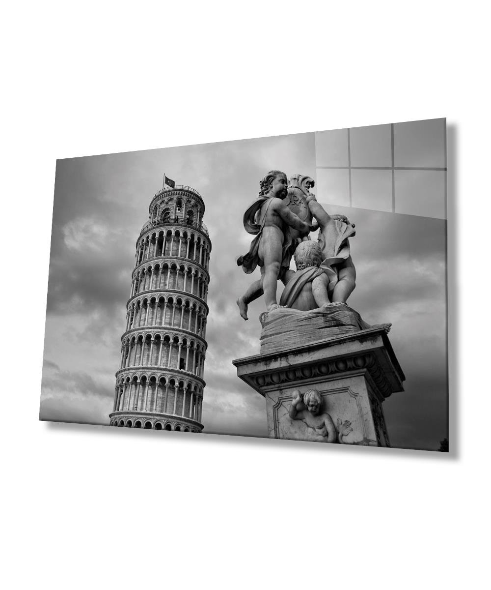 Pisa Cam Tablo  4mm Dayanıklı Temperli Cam, Pisa Glass Wall Decor