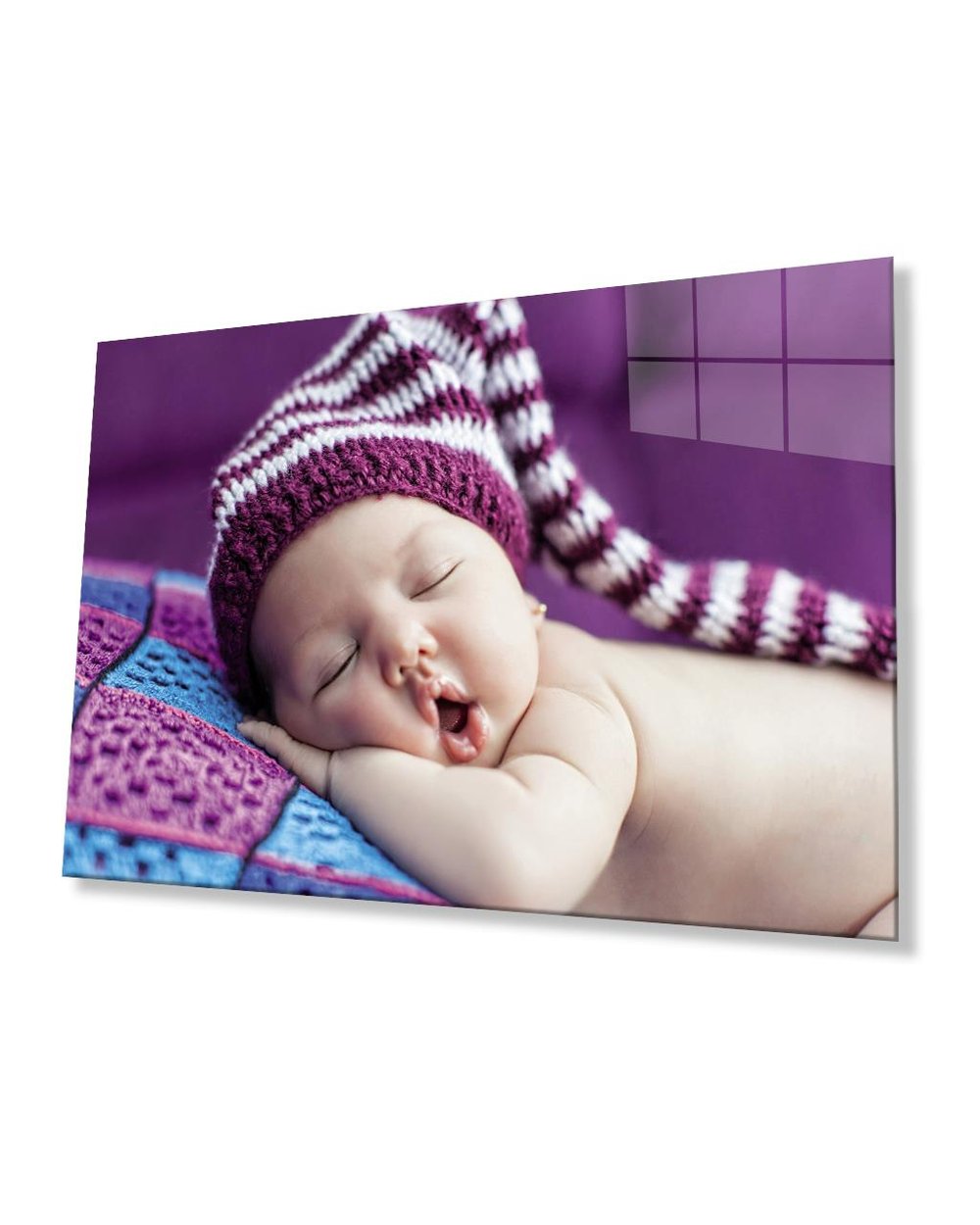 Şapkalı Bebek Cam Tablo  4mm Dayanıklı Temperli Cam Baby Glass Table With Hat 4mm Durable Tempered Glass