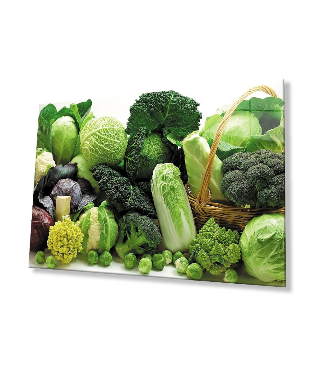 Sebze Mutfak  Cam Tablo  4mm Dayanıklı Temperli Cam Vegetable Kitchen Glass Wall Art
