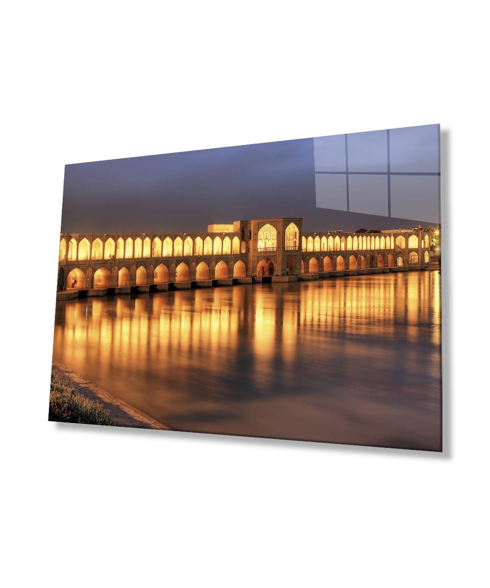 Şehir Manzaralı Cam Tablo  4mm Dayanıklı Temperli Cam, Urban Area View Glass Wall Decor
