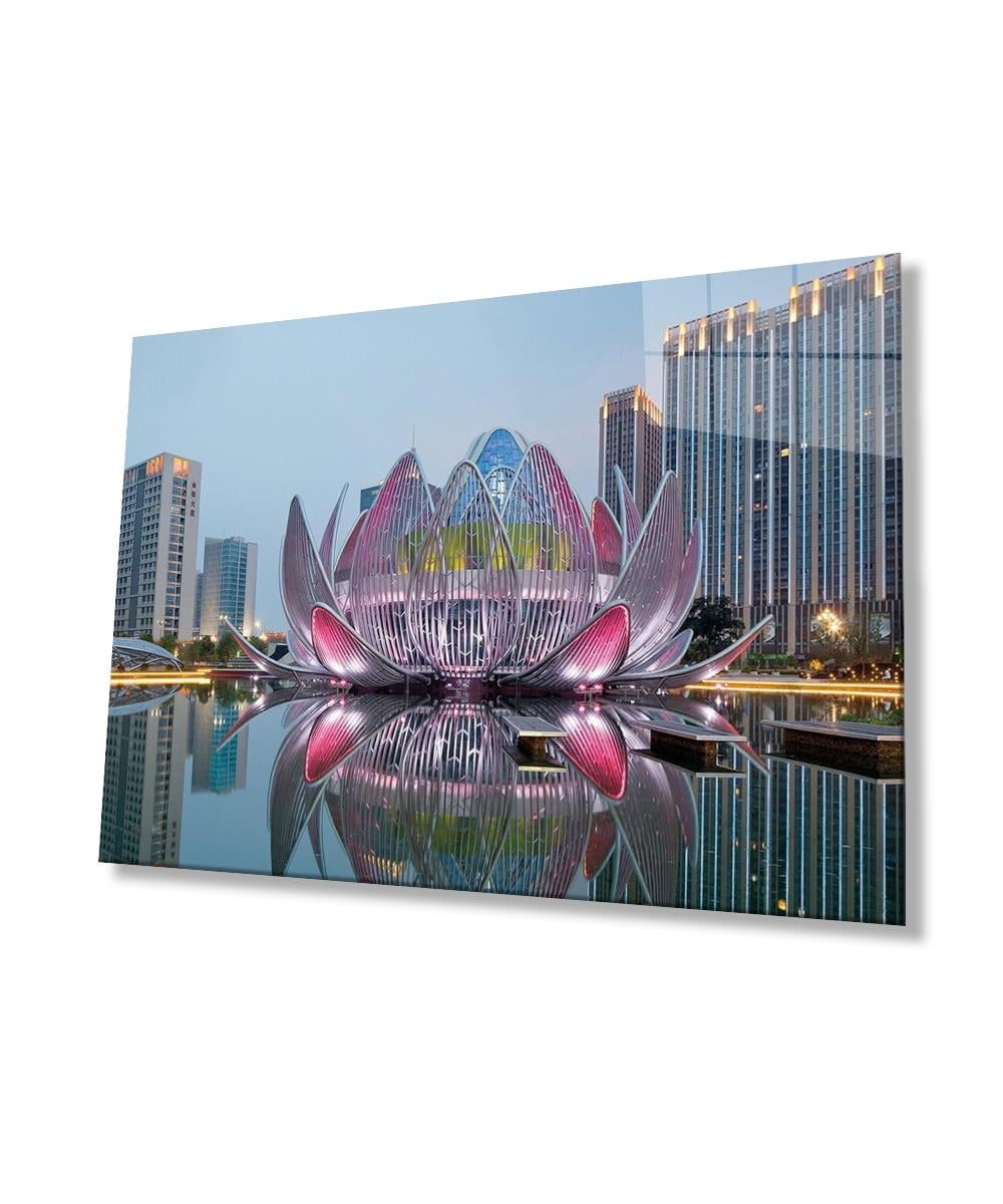 Şehir Mimari Cam Tablo  4mm Dayanıklı Temperli Cam, Urban Area Architecture Glass Wall Decor