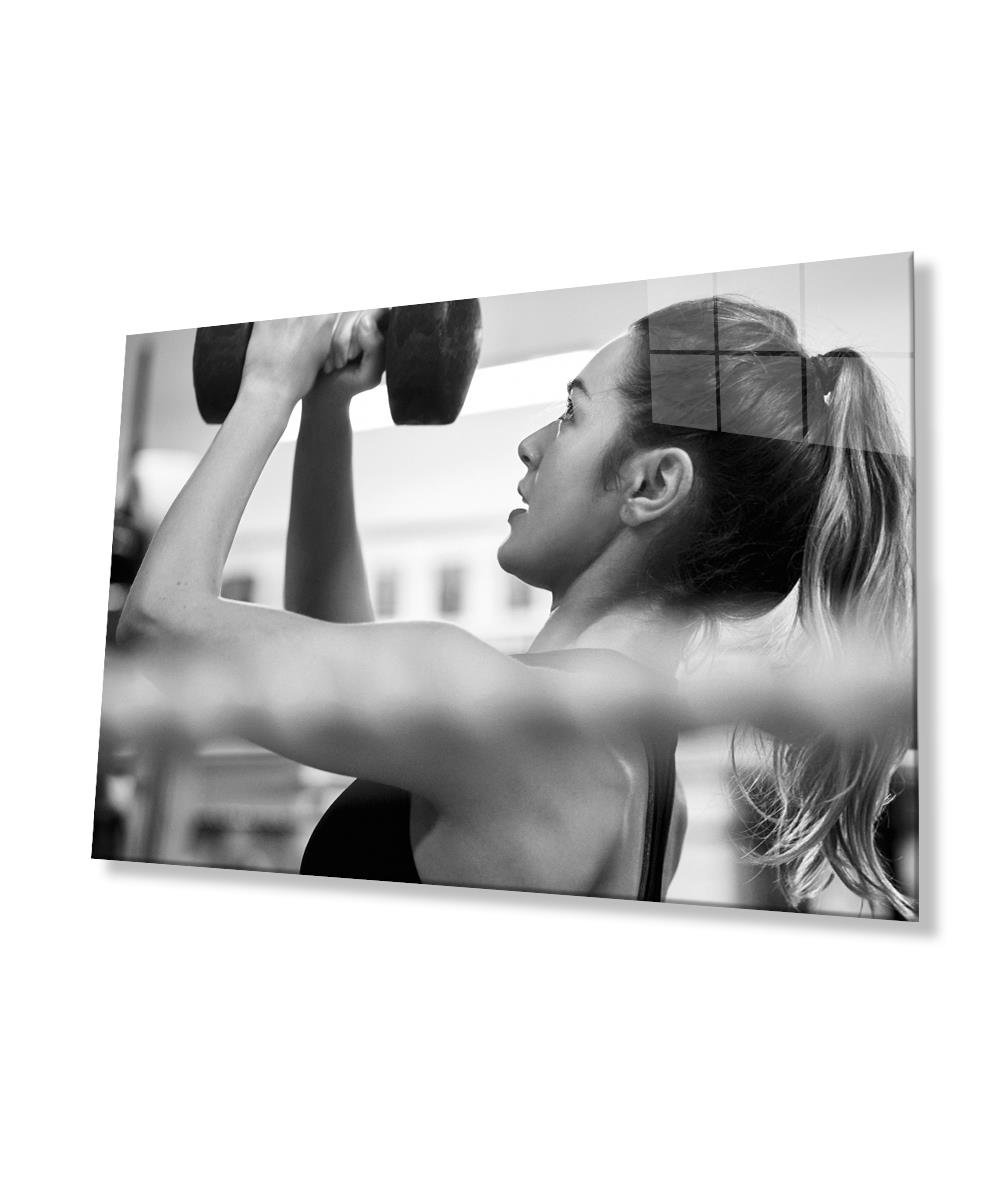 Siyah Beyaz İnsan Fotoğrafları Cam Tablo  4mm Dayanıklı Temperli Cam Black and White People Photos Woman Glass Wall Art
