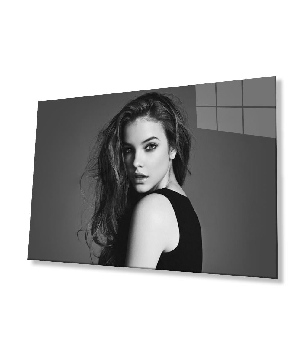 Siyah Beyaz İnsan Fotoğrafları  Kadın Cam Tablo  4mm Dayanıklı Temperli Cam Siyah Beyaz İnsan Fotoğrafları Kadın  Glass Wall Art