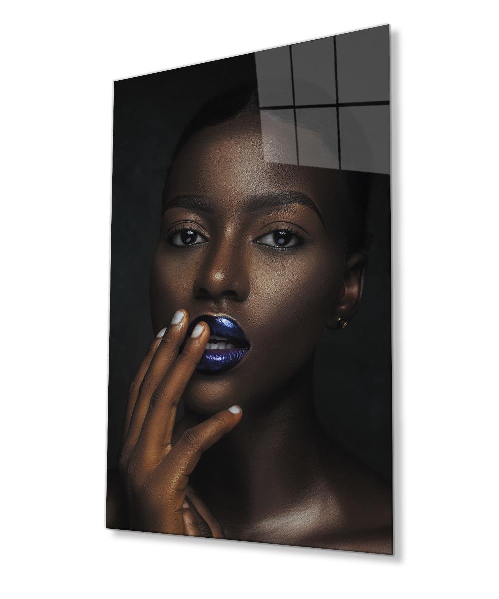 Siyah Beyaz İnsan Portresi Cam Tablo  4mm Dayanıklı Temperli Cam Black and White Human Portrait Glass Wall Art