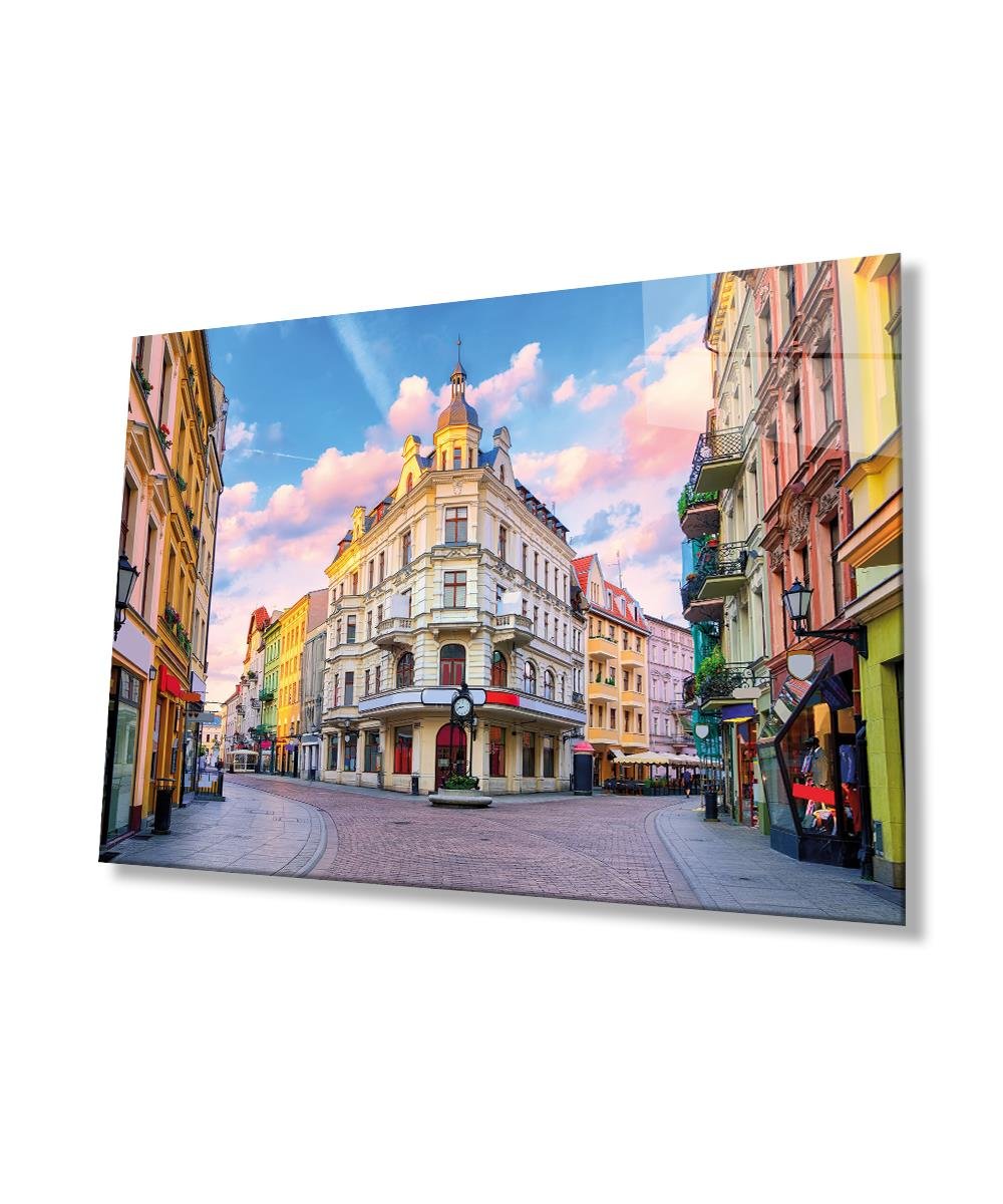 Sokak Cam Tablo  4mm Dayanıklı Temperli Cam, Street Glass Wall Decor