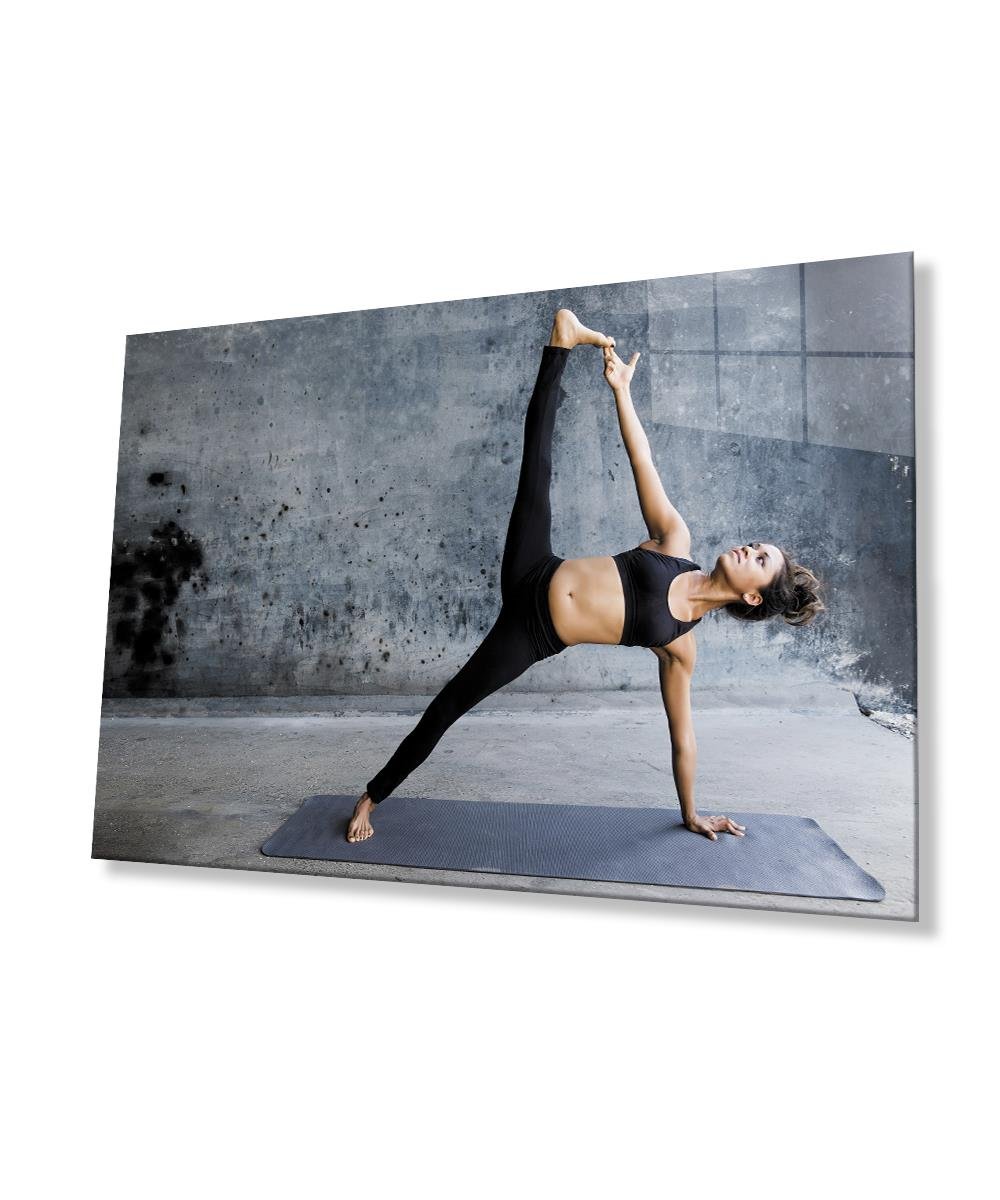 Spor Fitnes Cam Tablo  4mm Dayanıklı Temperli Cam Sports Fitness Glass Wall Art
