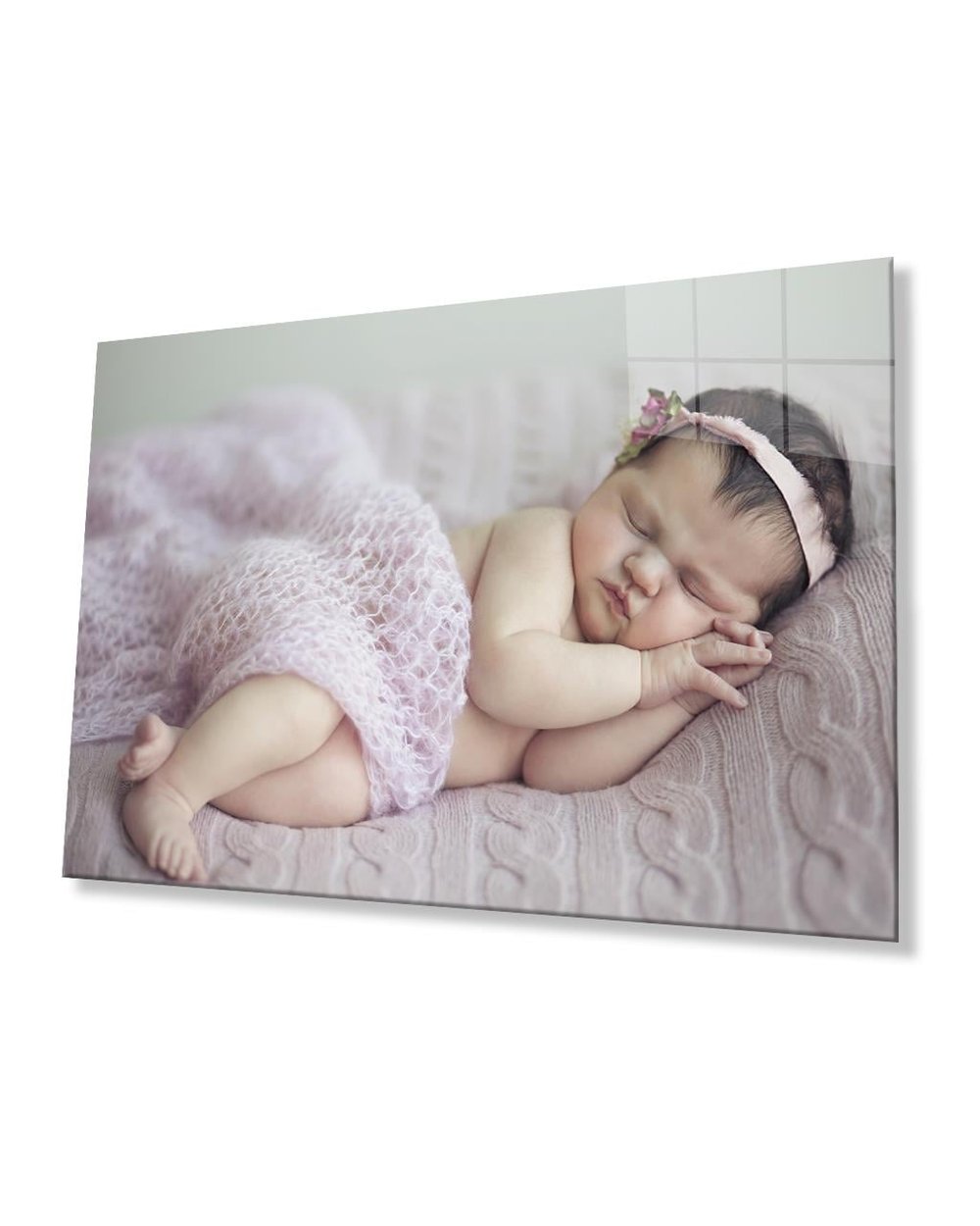 Uyuyan Bebek Cam Tablo  4mm Dayanıklı Temperli Cam Sleeping Baby Glass Table 4mm Durable Tempered Glass