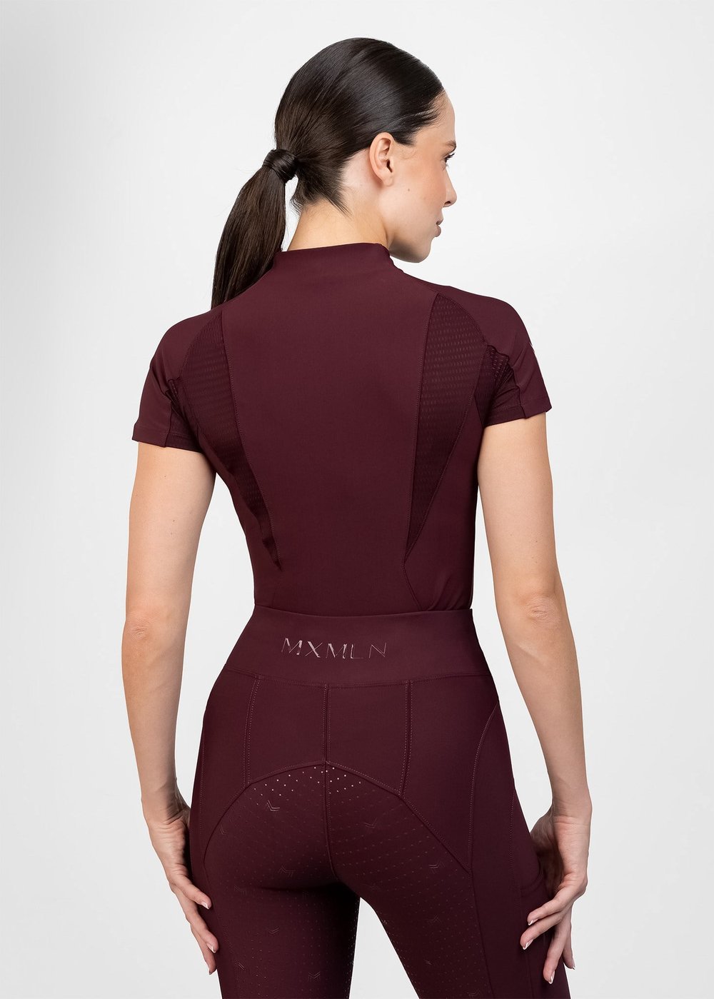Frame Kısa Kollu Binici Bluzu (Bordo)