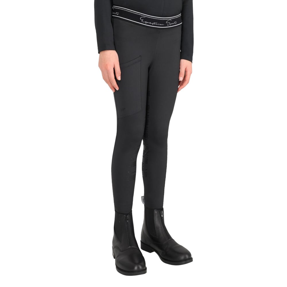 QHP Eden Junior Full Grip Çocuk Binici Taytı - Siyah