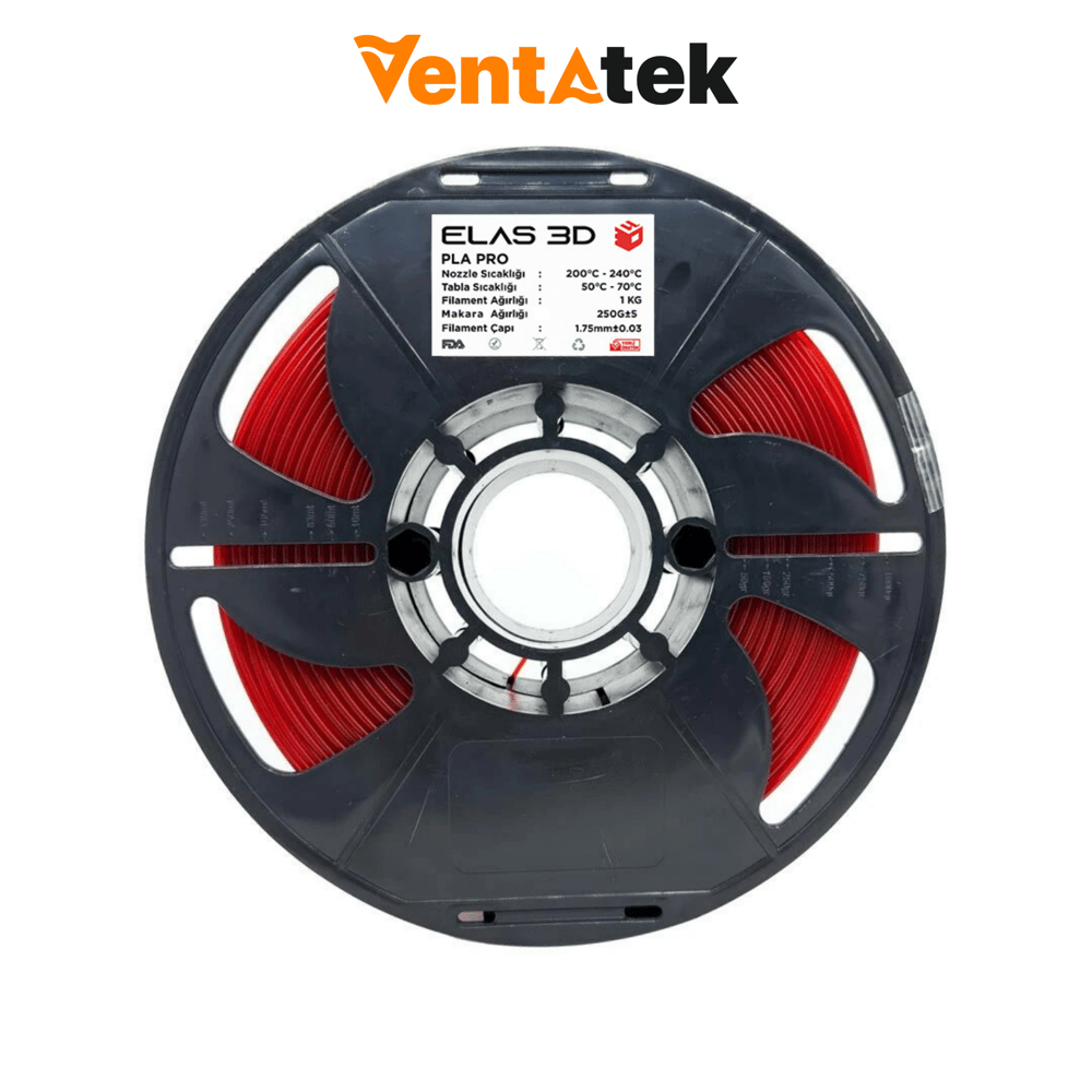 Elas 3D Kırmızı PLA Pro Filament - 1.75mm - 1 Kg