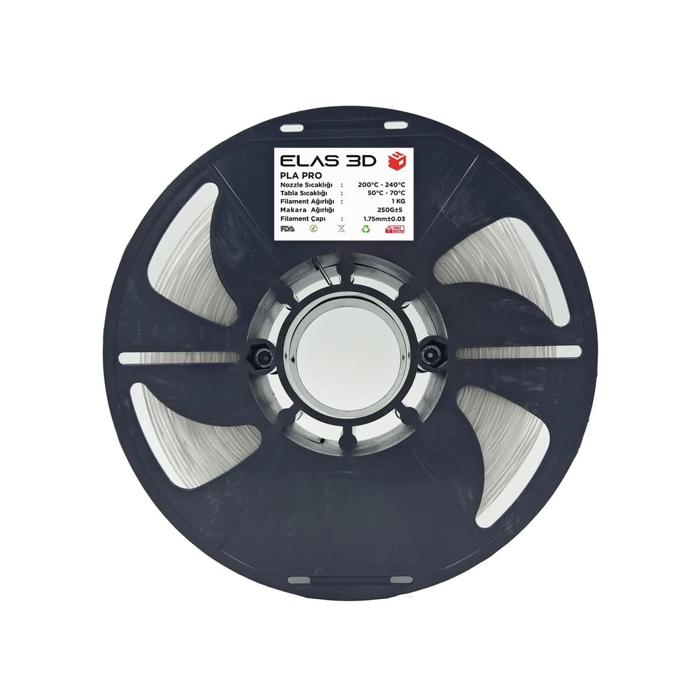 Elas 3D Şeffaf PLA Pro Filament - 1.75mm - 1 Kg
