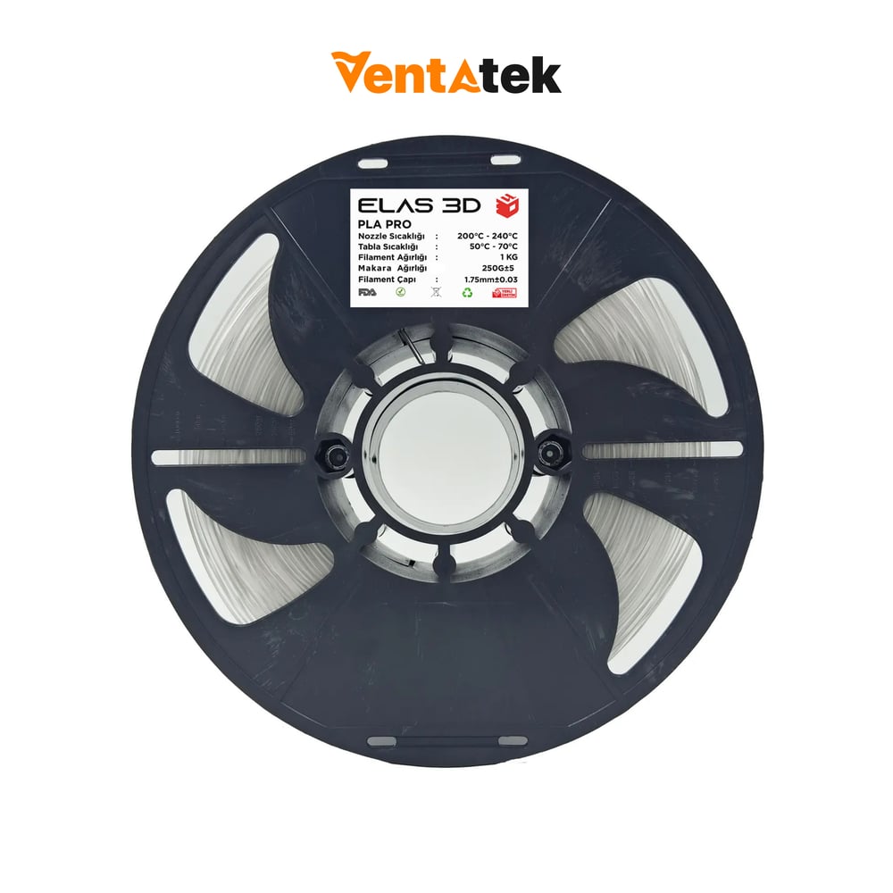 Elas 3D Şeffaf PLA Pro Filament - 1.75mm - 1 Kg