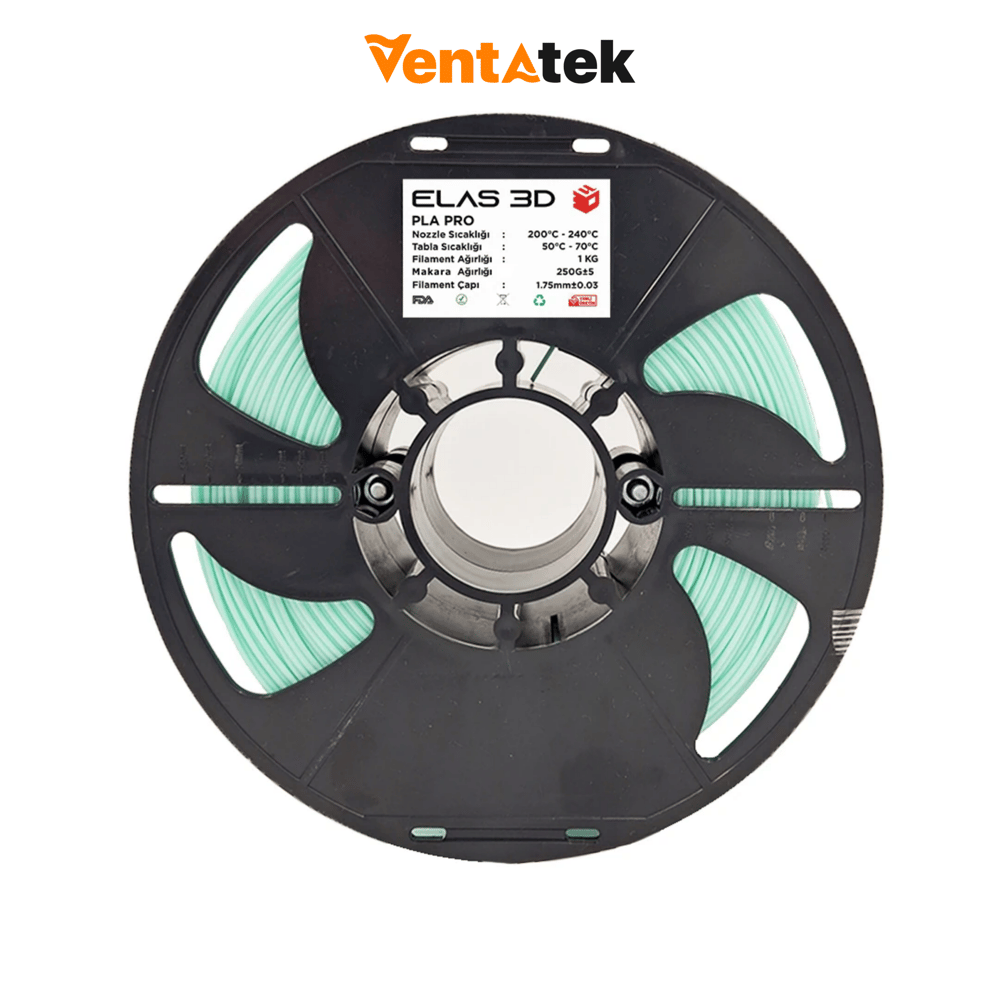 Elas 3D Pastel Yeşil PLA Pro Filament - 1.75mm - 1 Kg
