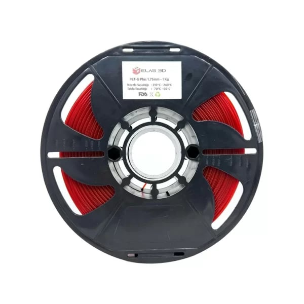 Elas 3D Kırmızı PETG Filament - 1.75mm - 1 Kg