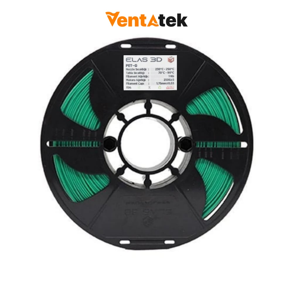 Elas 3D Yeşil PETG Filament - 1.75mm - 1 Kg