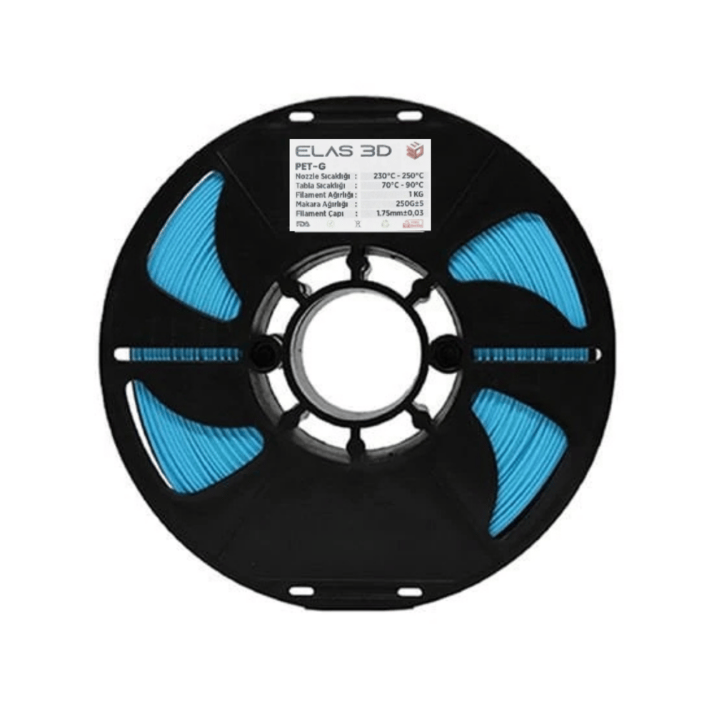 Elas 3D Açık Mavi PETG Filament - 1.75mm - 1 Kg