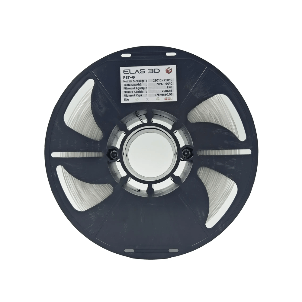 Elas 3D Şeffaf PETG Filament - 1.75mm - 1 Kg