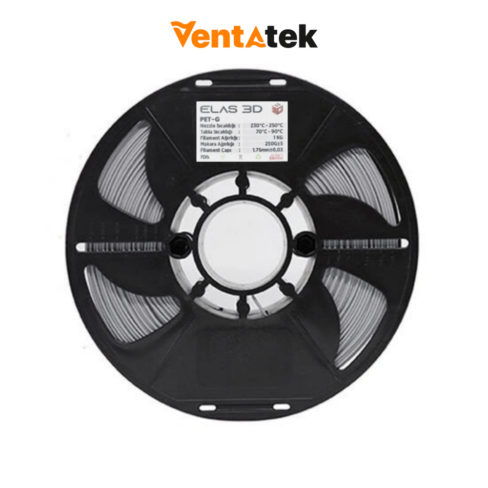 Elas 3D Gümüş Gri PETG Filament - 1.75mm - 1 Kg
