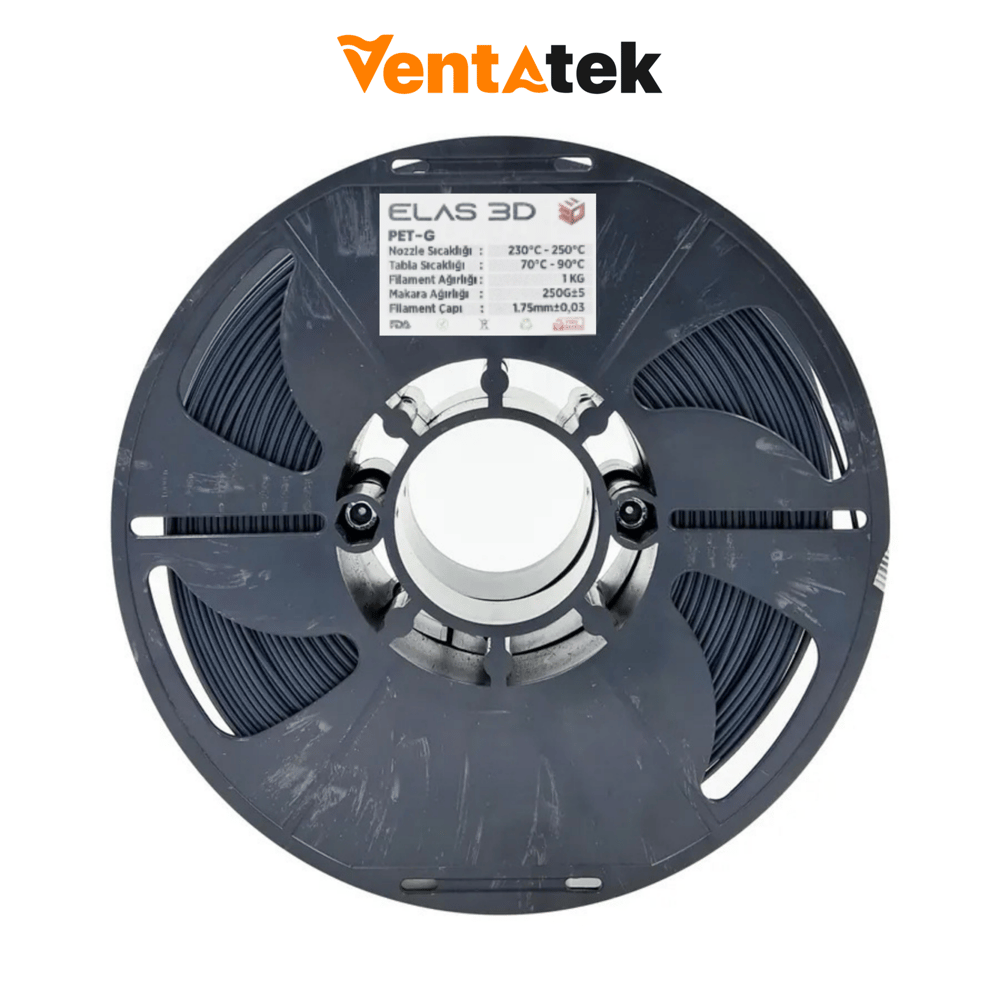 Elas 3D Antrasit Gri PETG Filament - 1.75mm - 1 Kg