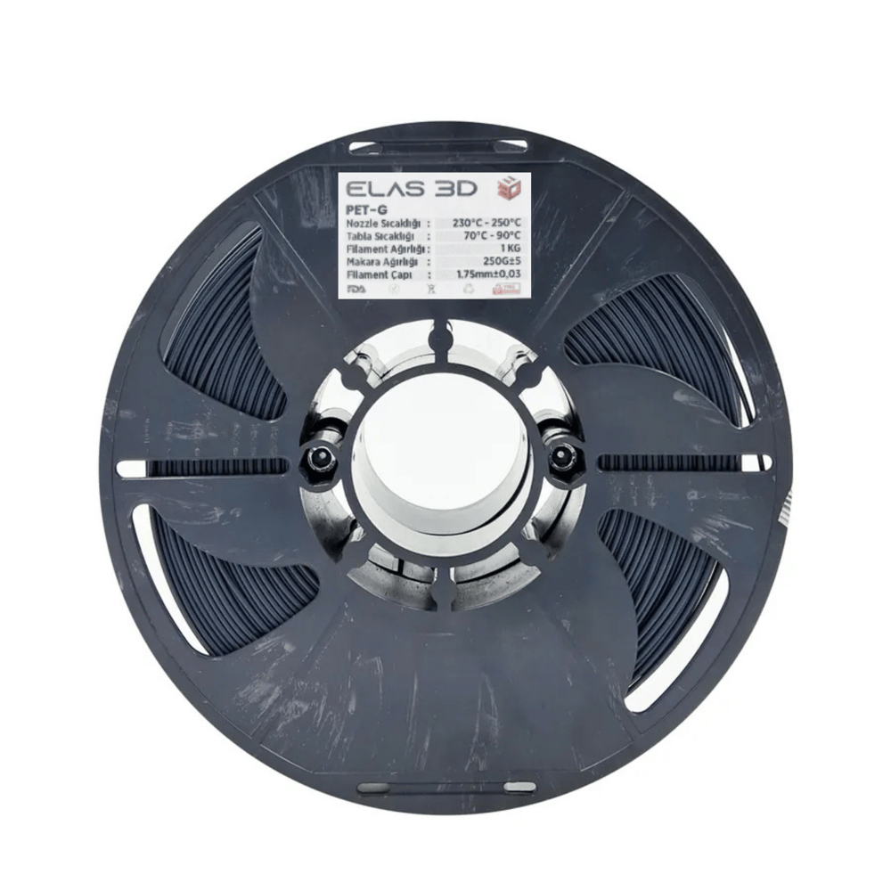 Elas 3D Antrasit Gri PETG Filament - 1.75mm - 1 Kg