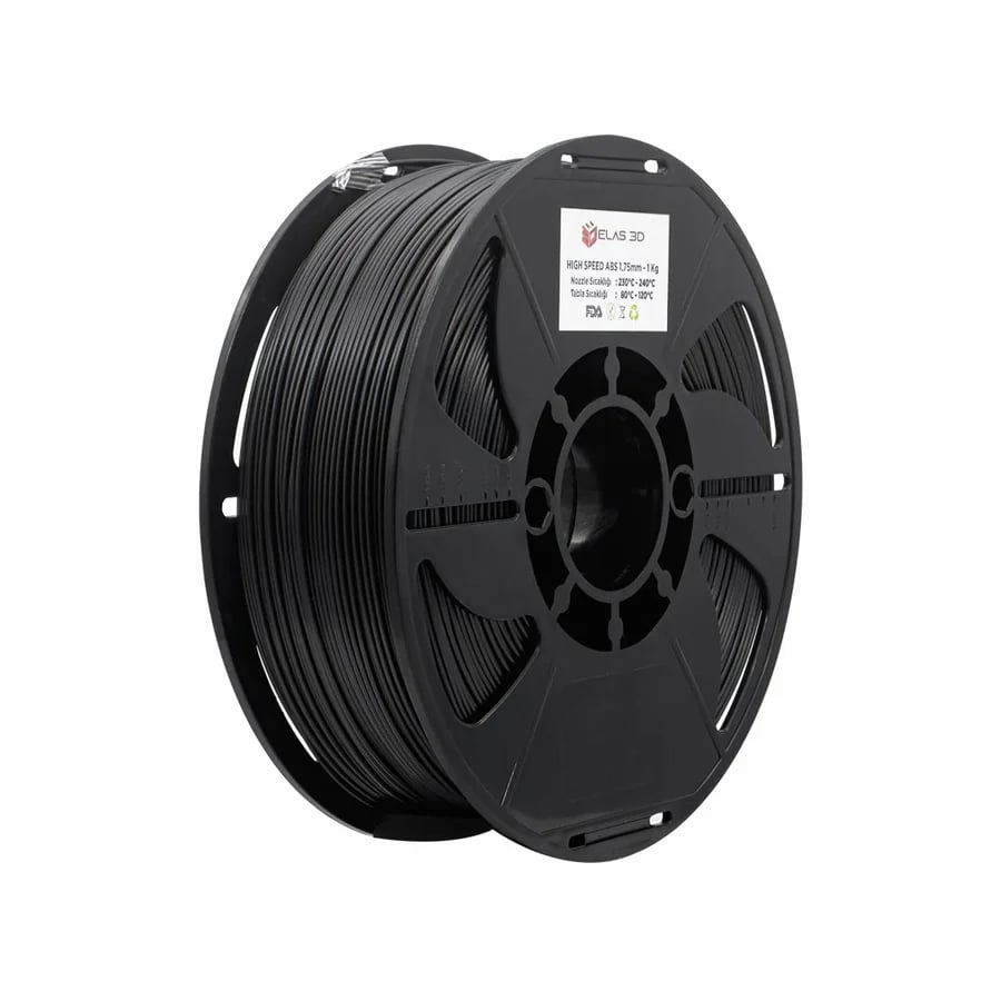 Elas 3D Siyah HS ABS Filament - 1.75mm - 1 Kg
