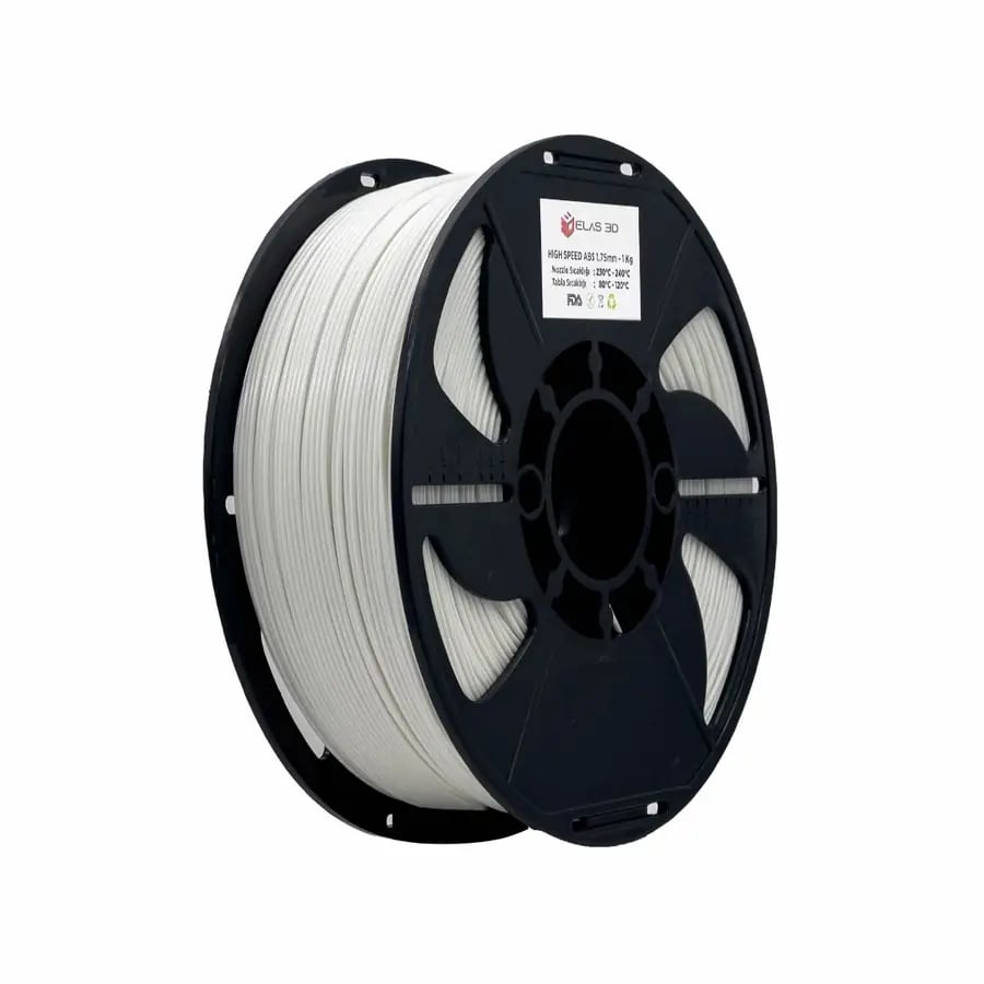 Elas 3D Beyaz HS ABS Filament - 1.75mm - 1 Kg