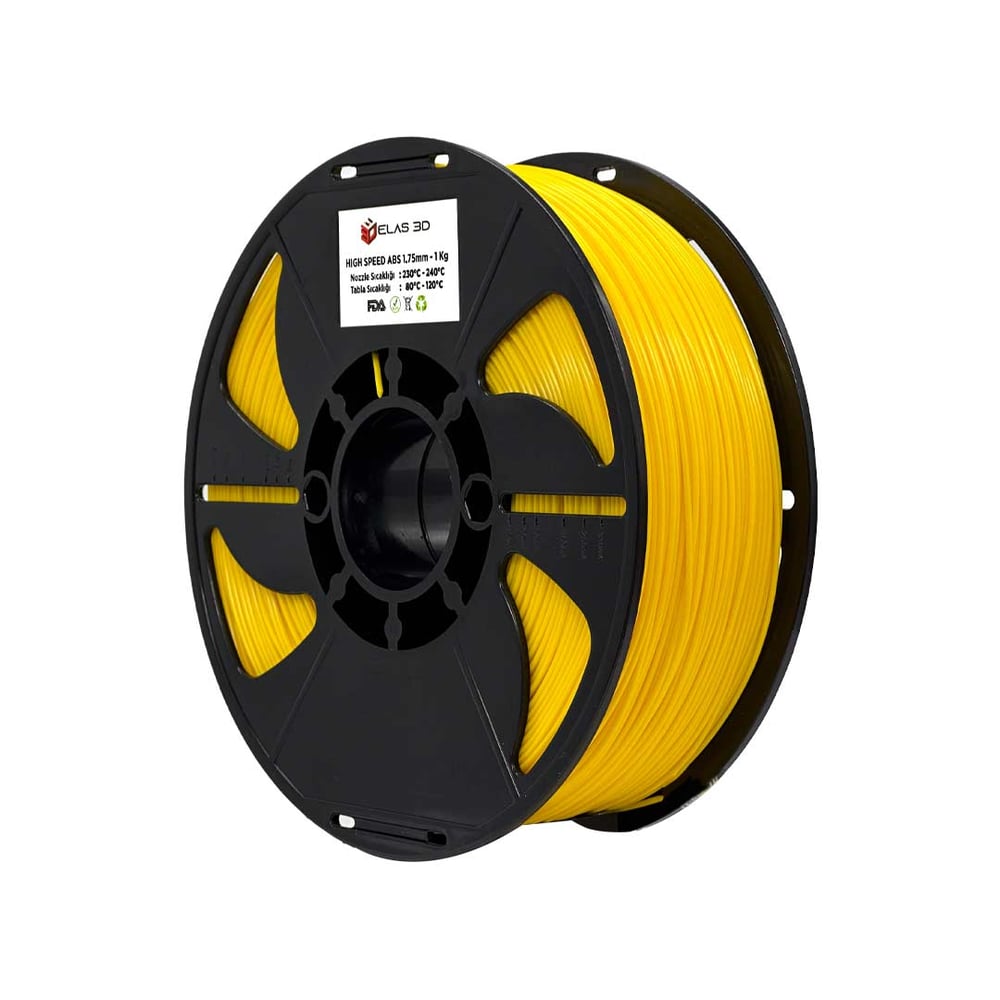 Elas 3D Sarı HS ABS Filament - 1.75mm - 1 Kg