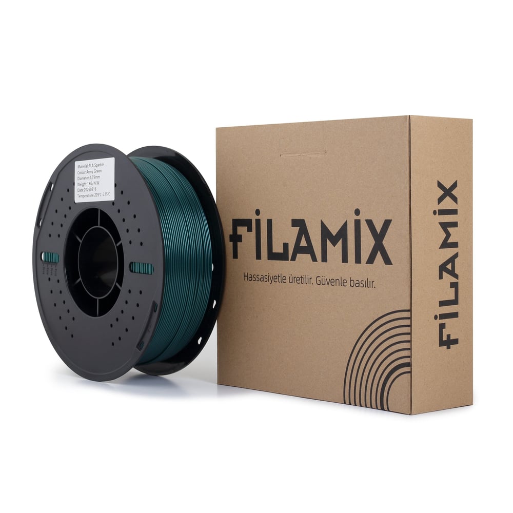 Filamix PLA Sparkle Asker Yeşili Filament 1.75mm 1 Kg