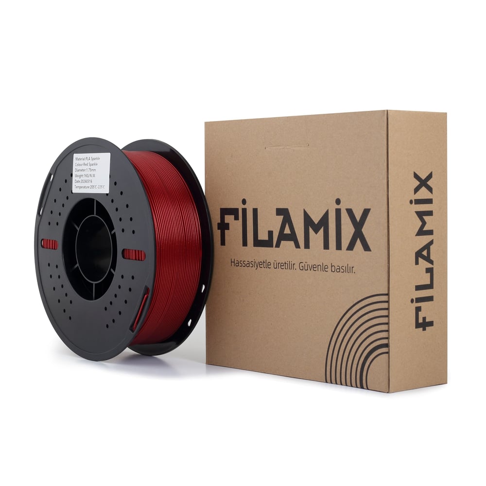 Filamix PLA Sparkle Kırmızı Filament 1.75mm 1 Kg