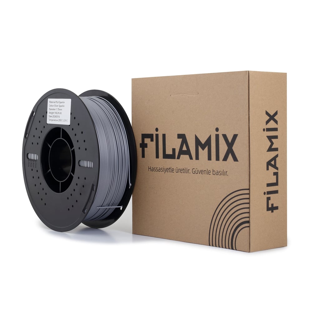 Filamix PLA Sparkle Gümüş Filament 1.75mm 1 Kg
