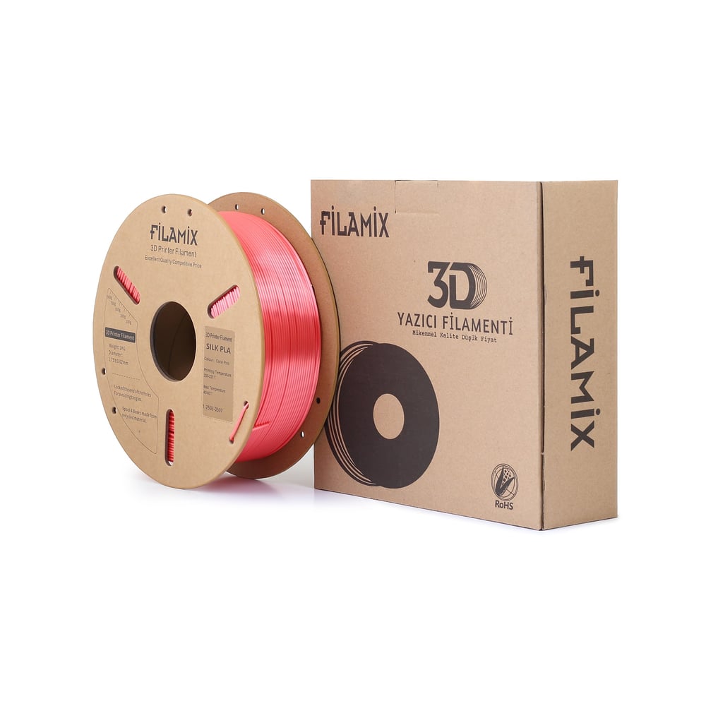 Filamix Silk PLA Mercan Pembesi Filament 1.75mm 1 Kg İpeksi Parlak